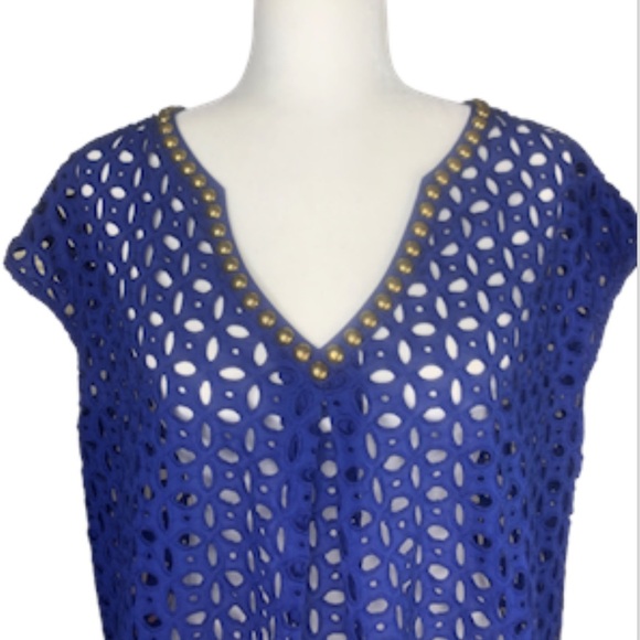 Lilly Pulitzer for target Blue Eyelet Top - Picture 8 of 11